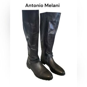 Antonio Melani black leather boots size 7MW